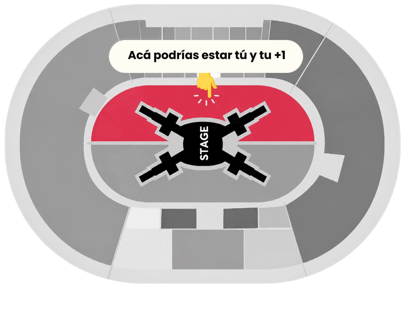 Mapa del estadio — Acá podrías estar tú y tu +1